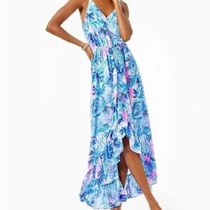 Lilly Pulitzer Resort Mareena Maxi Dress Saltwater Blue Shade Seekers